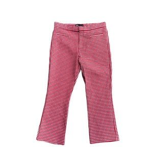Zara Red & White Gingham High Rise Mini Flare Pants
